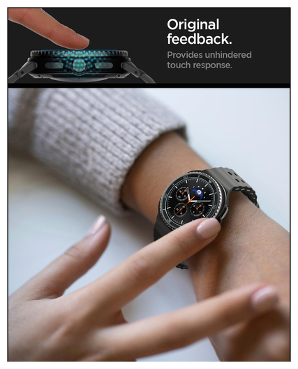 Spigen EZ Fit GLAS.tR Samsung Galaxy Watch 8 Classic Screenprotector 2-Pack afbeelding 7