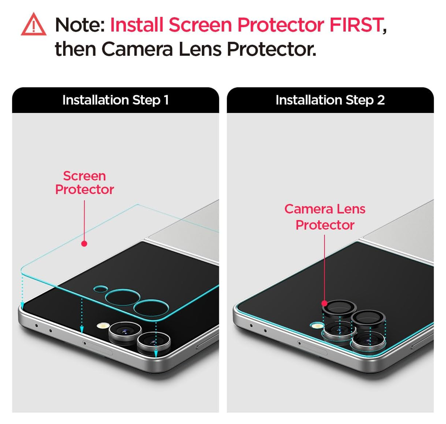 Spigen EZ Fit GLAS.tR Samsung Galaxy Z Flip 7 Screen Protector 2-Pack afbeelding 4