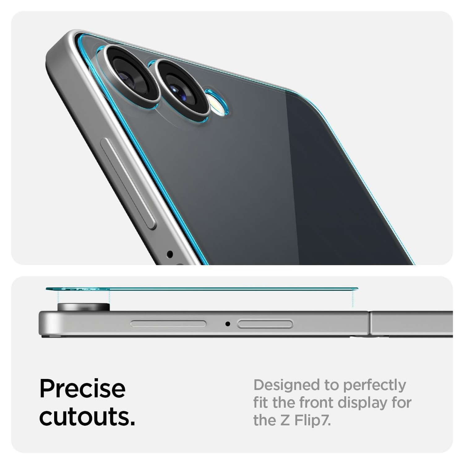 Spigen EZ Fit GLAS.tR Samsung Galaxy Z Flip 7 Screen Protector 2-Pack afbeelding 6