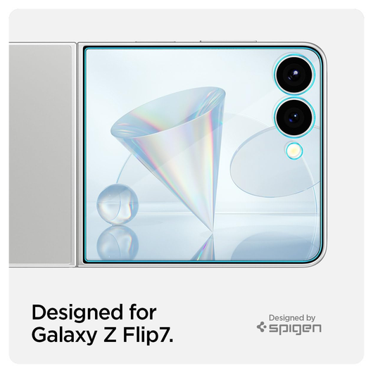 Spigen EZ Fit GLAS.tR Samsung Galaxy Z Flip 7 Screen Protector 2-Pack afbeelding 2