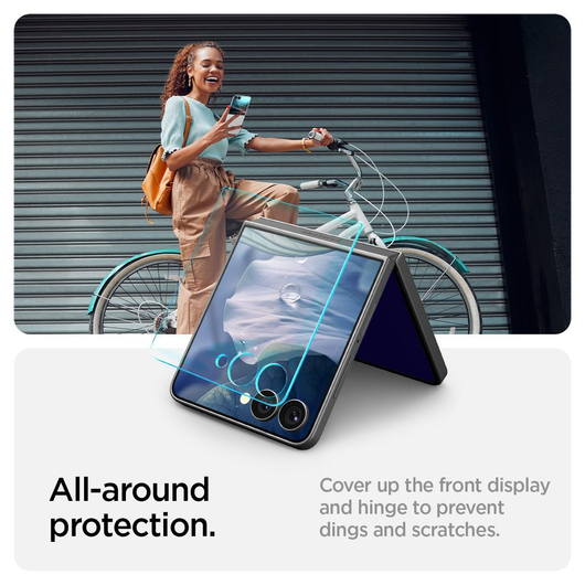 Spigen EZ Fit GLAS.tR Samsung Galaxy Z Flip 7 Screen Protector 2-Pack afbeelding 5