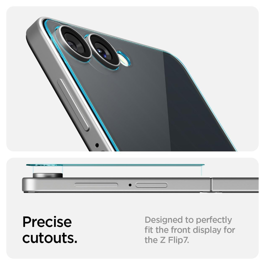 Spigen EZ Fit GLAS.tR Samsung Galaxy Z Flip 7 Screen Protector 2-Pack afbeelding 6
