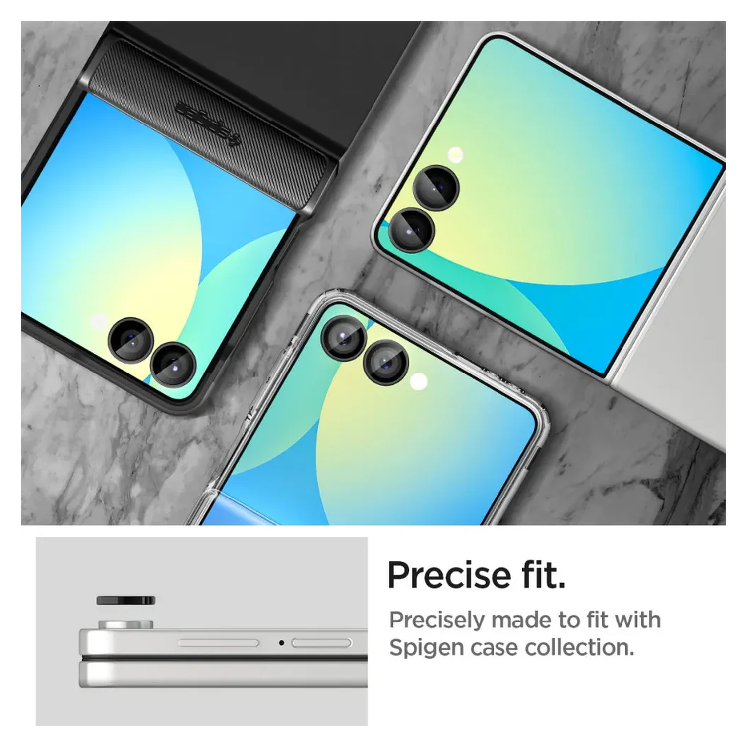 Spigen EZ Fit Optik Pro Samsung Z Flip 7 Camera Lens Protector zwart (2-Pack) afbeelding 7