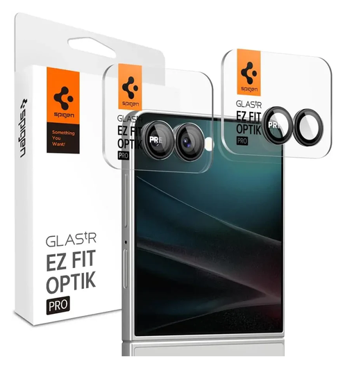 Spigen EZ Fit Optik Pro Samsung Z Flip 7 Camera Lens Protector zwart (2-Pack) afbeelding 1