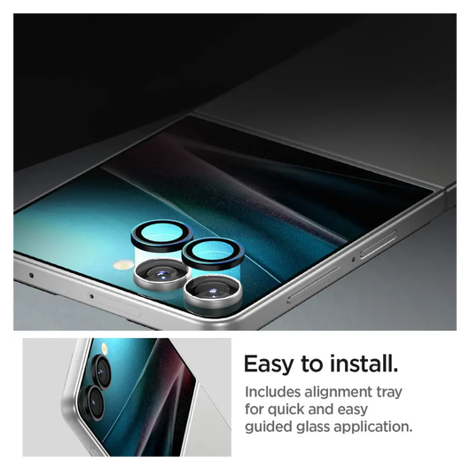 Spigen EZ Fit Optik Pro Samsung Z Flip 7 Camera Lens Protector zwart (2-Pack) afbeelding 6