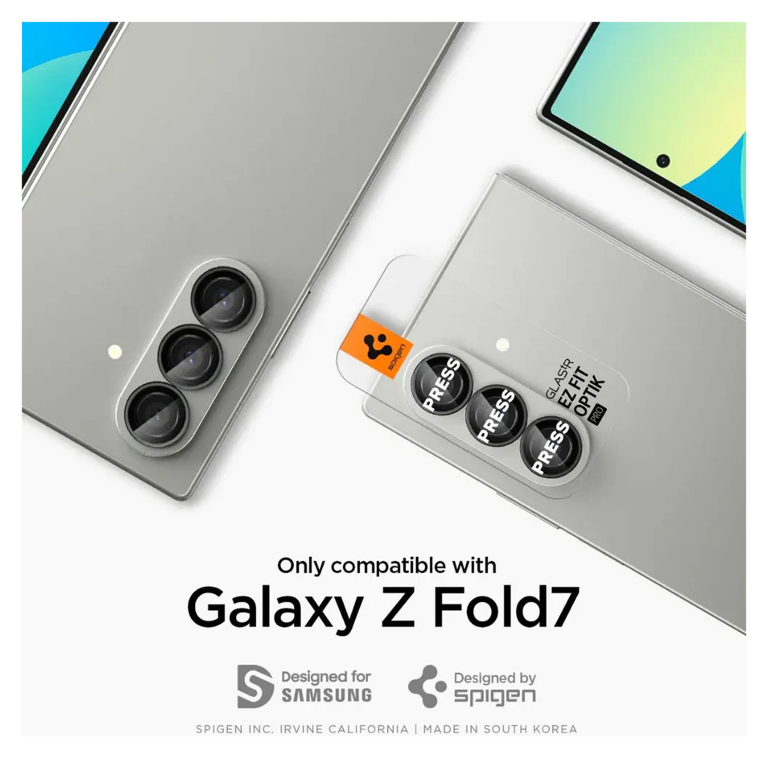 Spigen EZ Fit Optik Pro Samsung Fold 7 Camera Lens Protector zwart (2-Pack) afbeelding 2