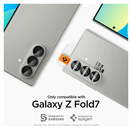 Spigen EZ Fit Optik Pro Samsung Fold 7 Camera Lens Protector zwart (2-Pack) afbeelding 2