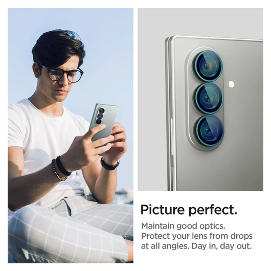 Spigen EZ Fit Optik Pro Samsung Fold 7 Camera Lens Protector zwart (2-Pack) afbeelding 3