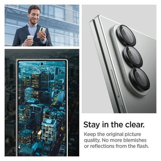 Spigen EZ Fit Optik Pro Samsung Fold 7 Camera Lens Protector zwart (2-Pack) afbeelding 4