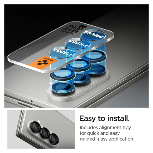 Spigen EZ Fit Optik Pro Samsung Fold 7 Camera Lens Protector zwart (2-Pack) afbeelding 5