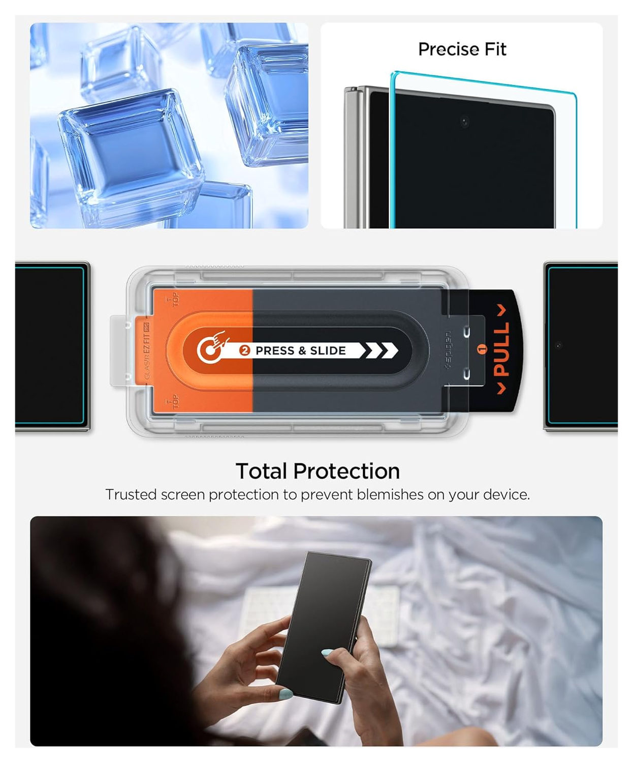 Spigen EZ Fit GLAS.tR Samsung Galaxy Z Fold 7 Screen Protector 1-Pack afbeelding 7