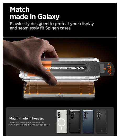 Spigen EZ Fit GLAS.tR Samsung Galaxy Z Fold 7 Screen Protector 1-Pack afbeelding 3
