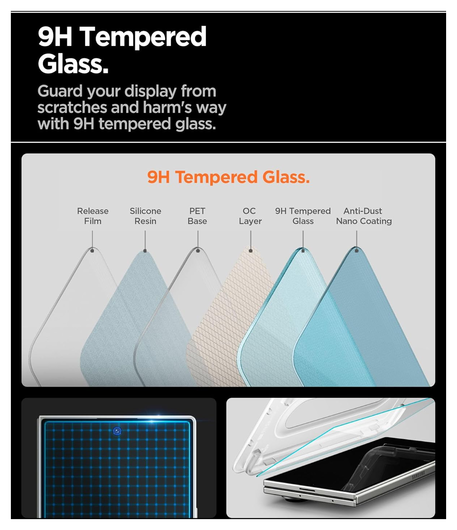 Spigen EZ Fit GLAS.tR Samsung Galaxy Z Fold 7 Screen Protector 1-Pack afbeelding 4