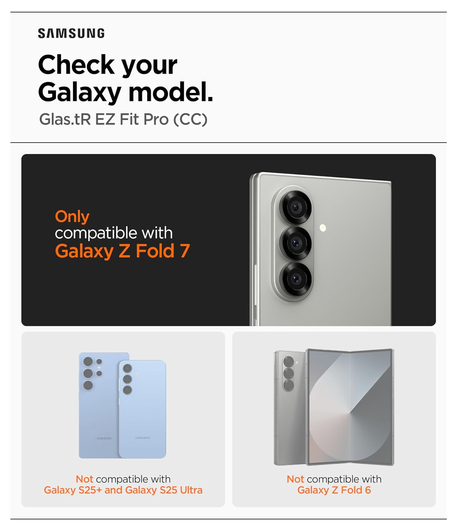 Spigen EZ Fit GLAS.tR Samsung Galaxy Z Fold 7 Screen Protector 1-Pack afbeelding 6