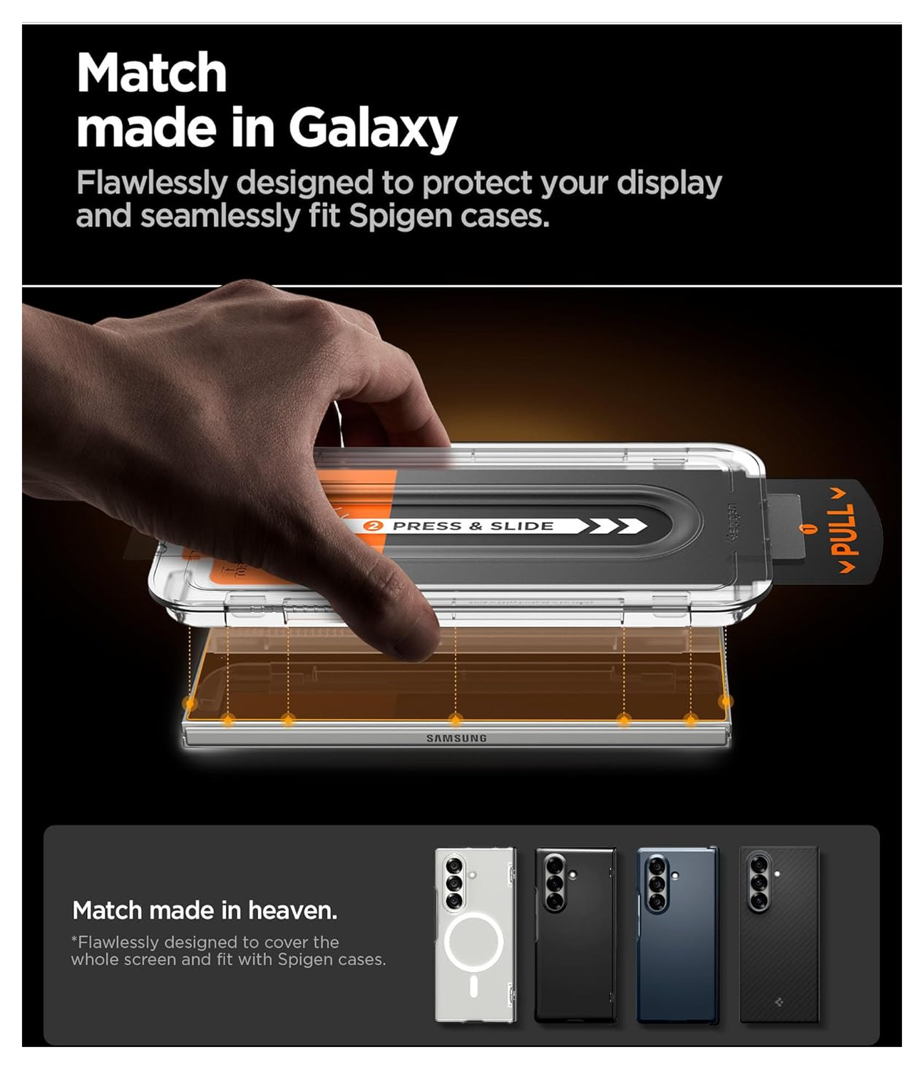 Spigen EZ Fit GLAS.tR Samsung Galaxy Z Fold 7 Screen Protector 2-Pack afbeelding 3