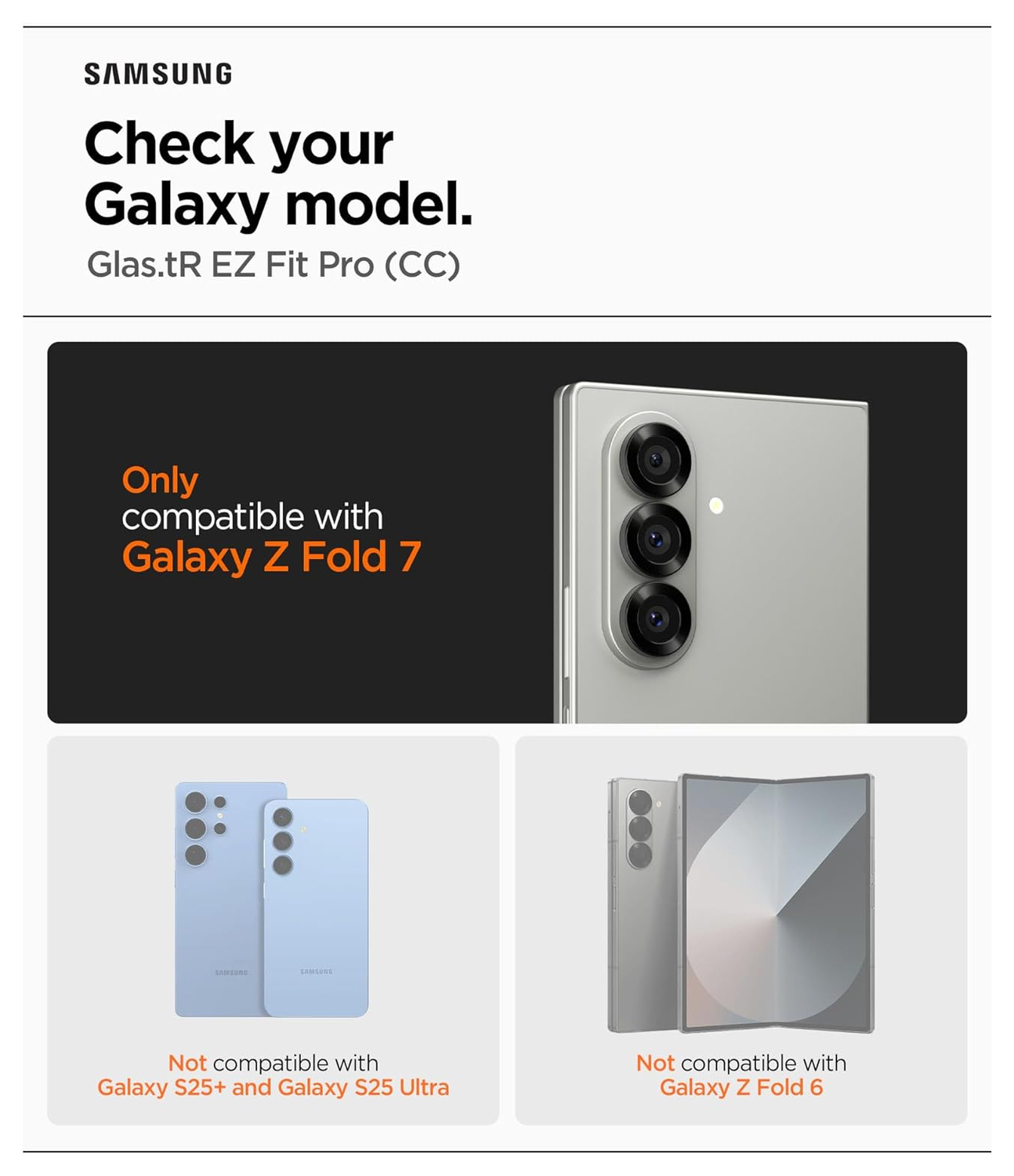 Spigen EZ Fit GLAS.tR Samsung Galaxy Z Fold 7 Screen Protector 2-Pack afbeelding 6
