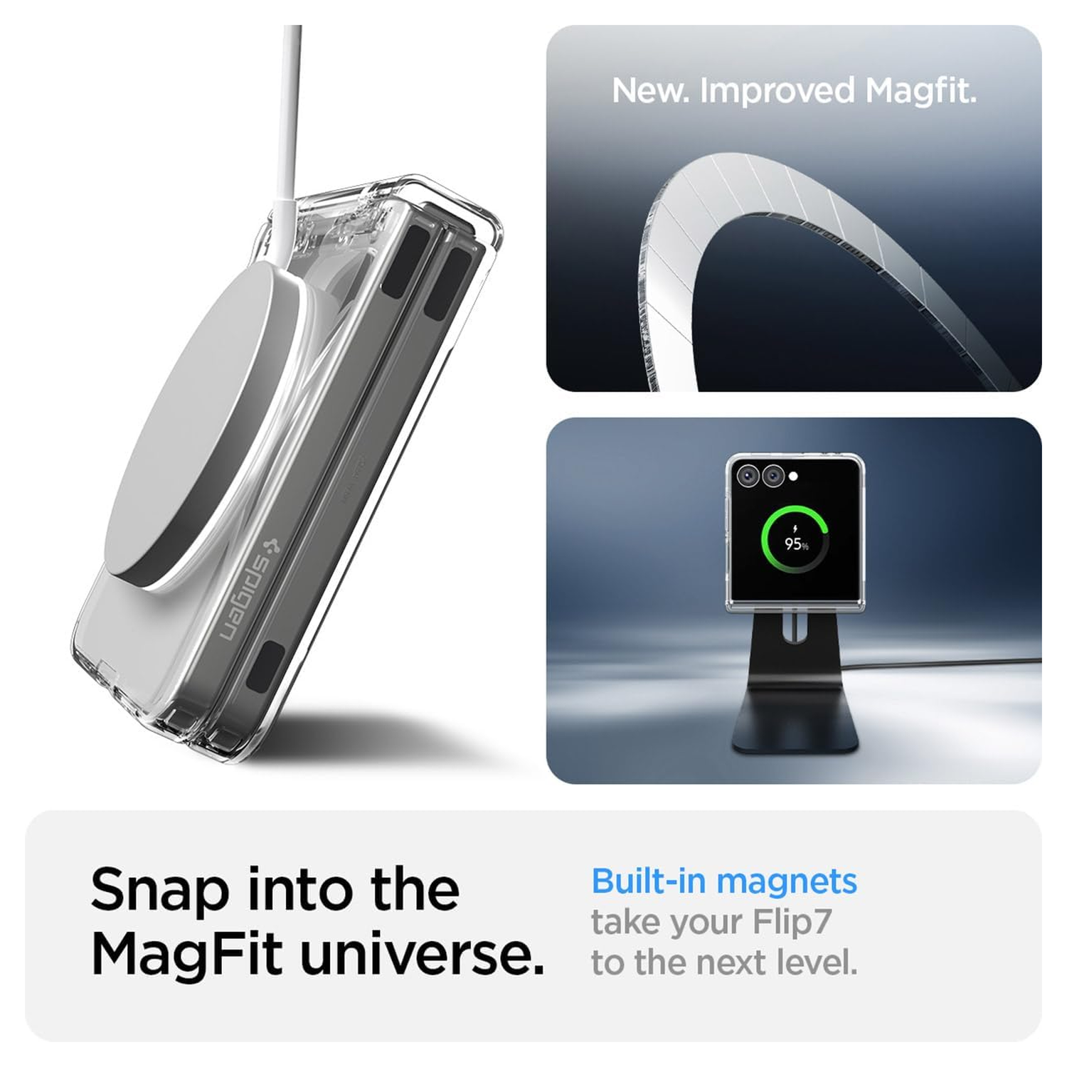 Spigen Air Skin MagFit Samsung Galaxy Z Flip 7 Hoesje MagSafe Transparant afbeelding 3