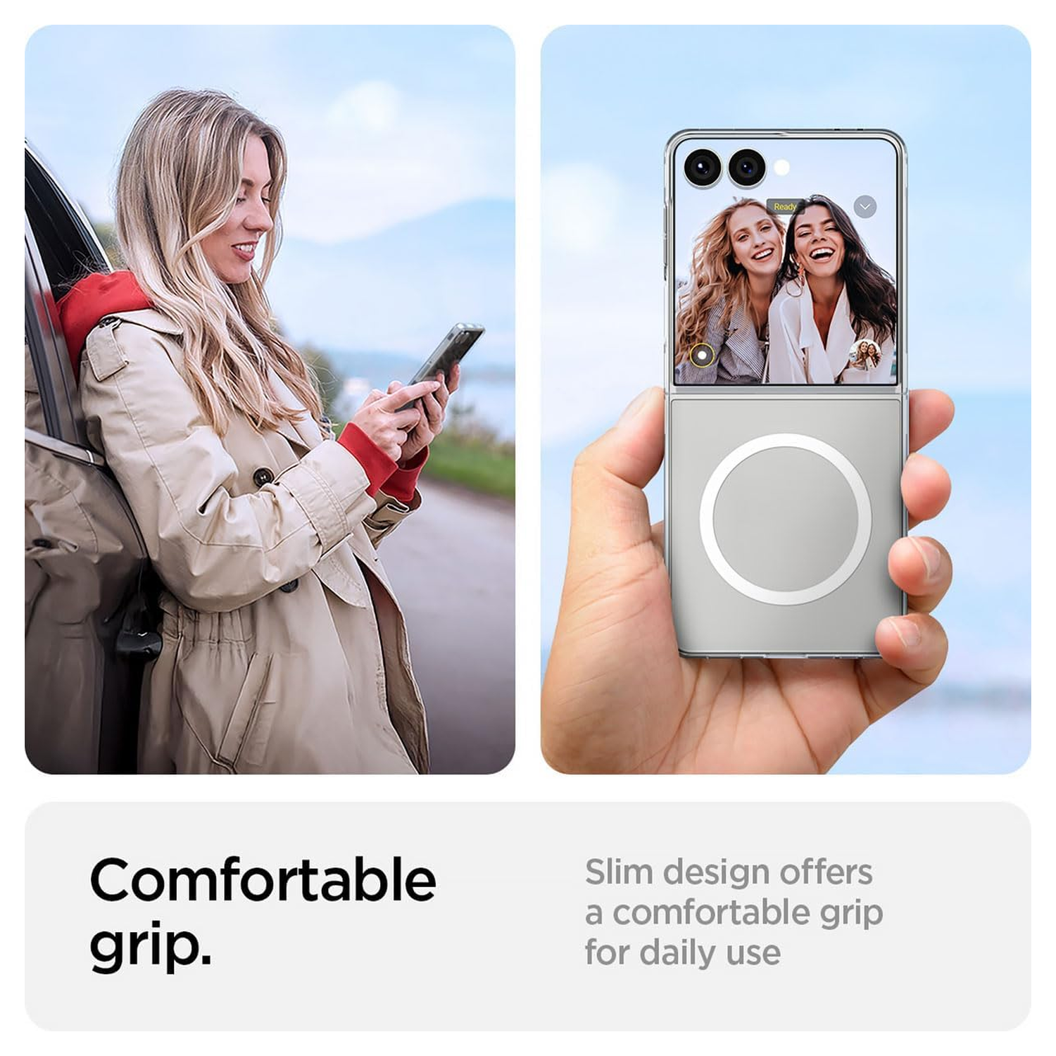 Spigen Air Skin MagFit Samsung Galaxy Z Flip 7 Hoesje MagSafe Transparant afbeelding 5
