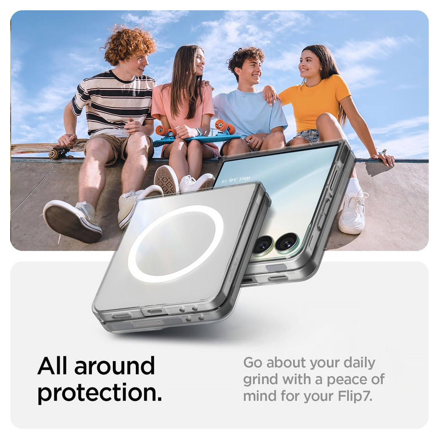 Spigen Air Skin MagFit Samsung Galaxy Z Flip 7 Hoesje MagSafe Transparant afbeelding 6