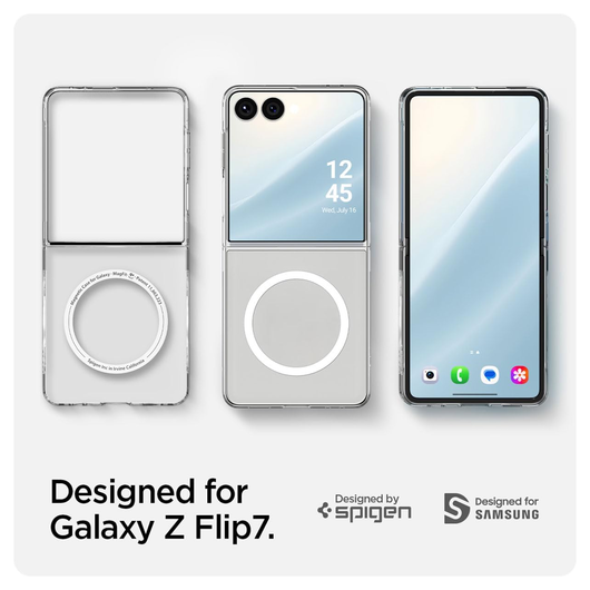 Spigen Air Skin MagFit Samsung Galaxy Z Flip 7 Hoesje MagSafe Transparant afbeelding 2