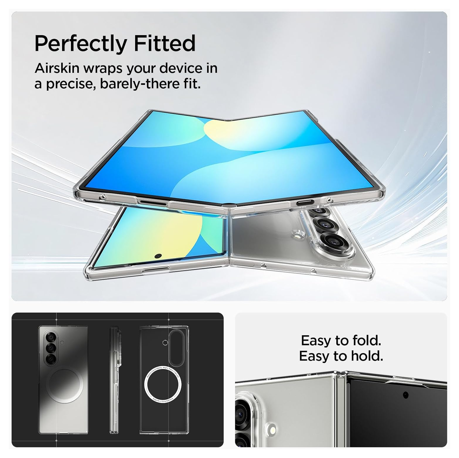 Spigen Air Skin MagFit Samsung Galaxy Z Fold 7 Hoesje MagSafe Transparant afbeelding 4