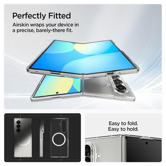Spigen Air Skin MagFit Samsung Galaxy Z Fold 7 Hoesje MagSafe Transparant afbeelding 4