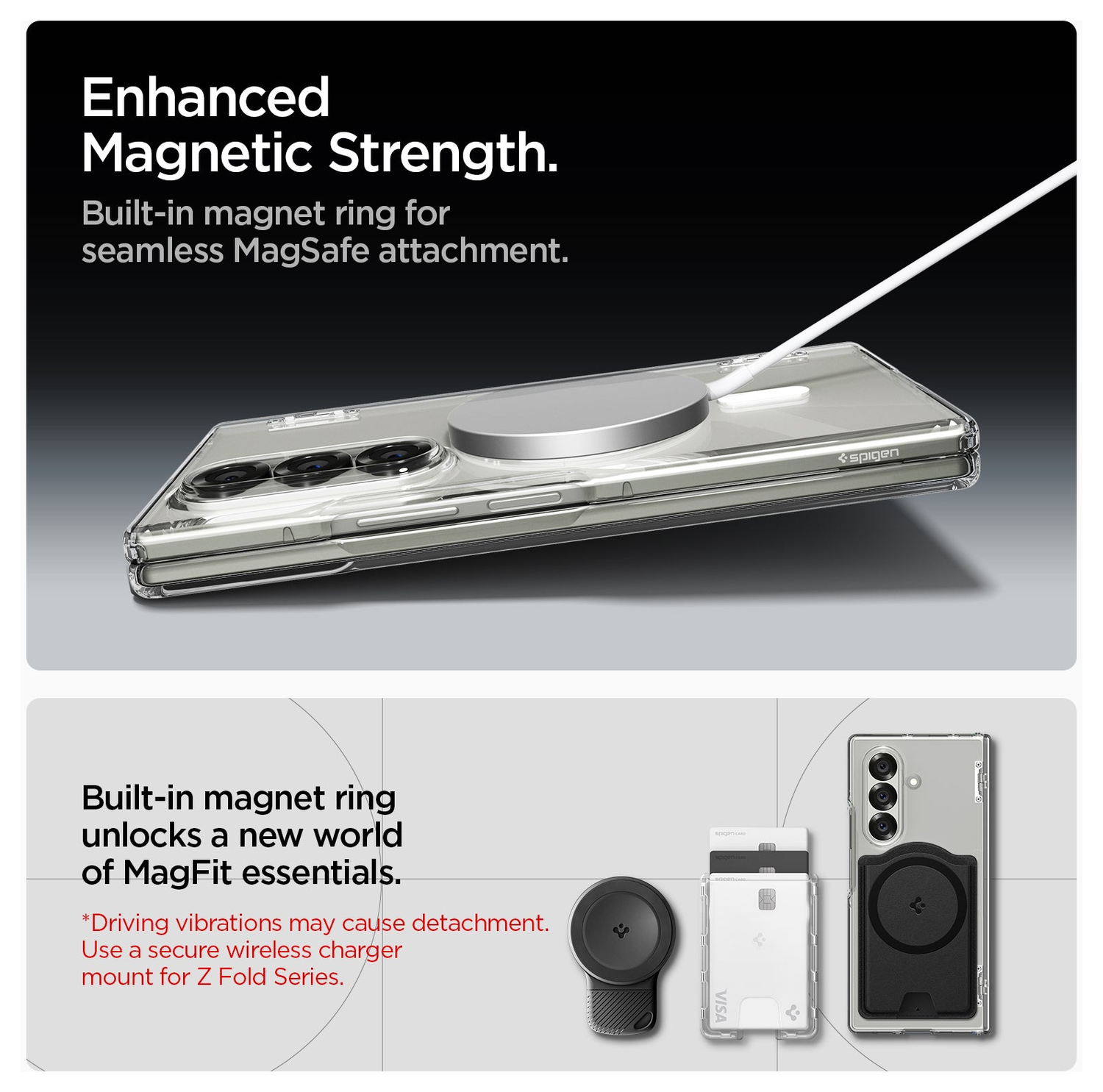 Spigen Ultra Hybrid MagFit Samsung Galaxy Z Fold 7 Hoesje MagSafe Wit afbeelding 5