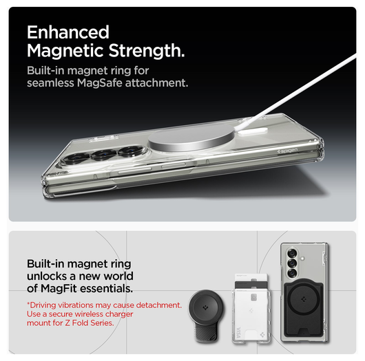 Spigen Ultra Hybrid MagFit Samsung Galaxy Z Fold 7 Hoesje MagSafe Wit afbeelding 5
