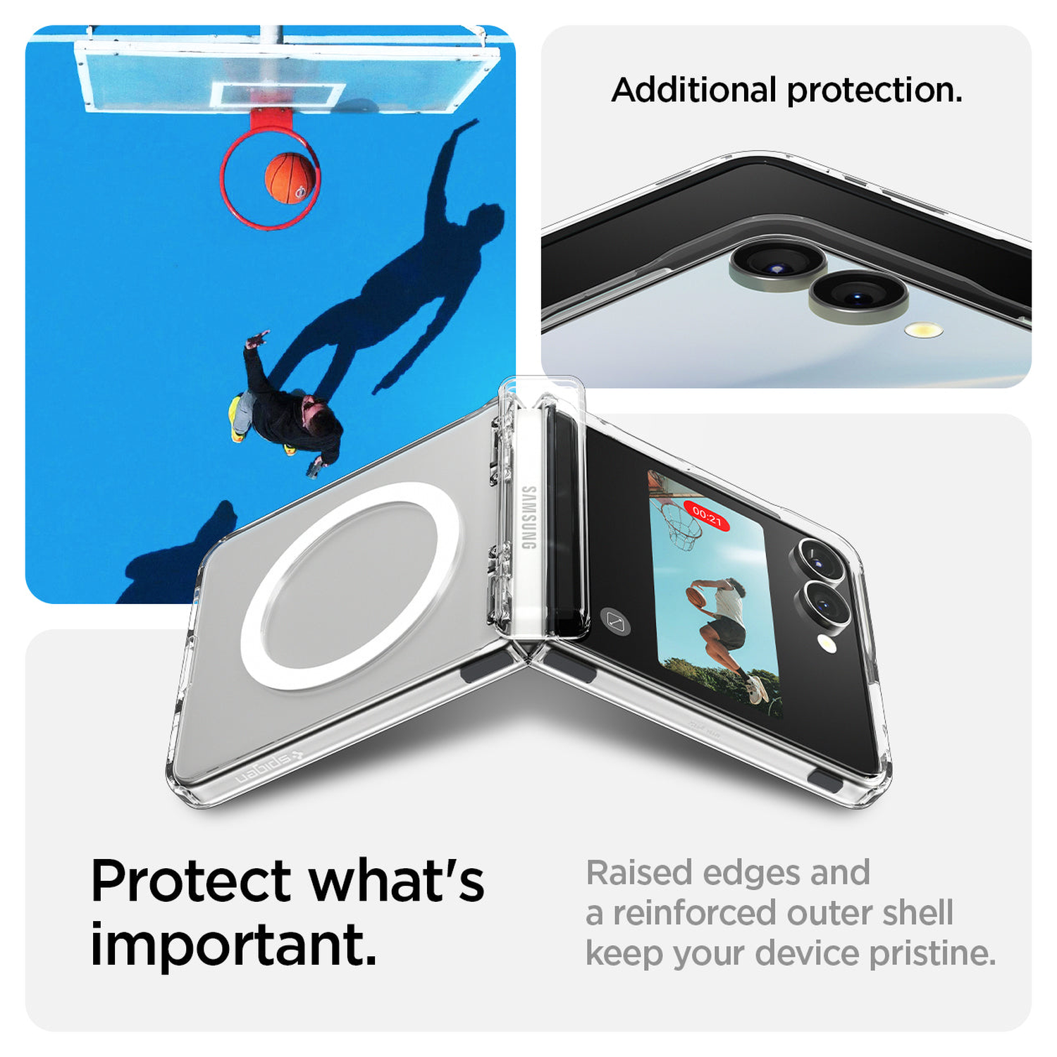 Spigen Ultra Hybrid MagFit Samsung Galaxy Z Flip 7 Hoesje MagSafe Wit afbeelding 4