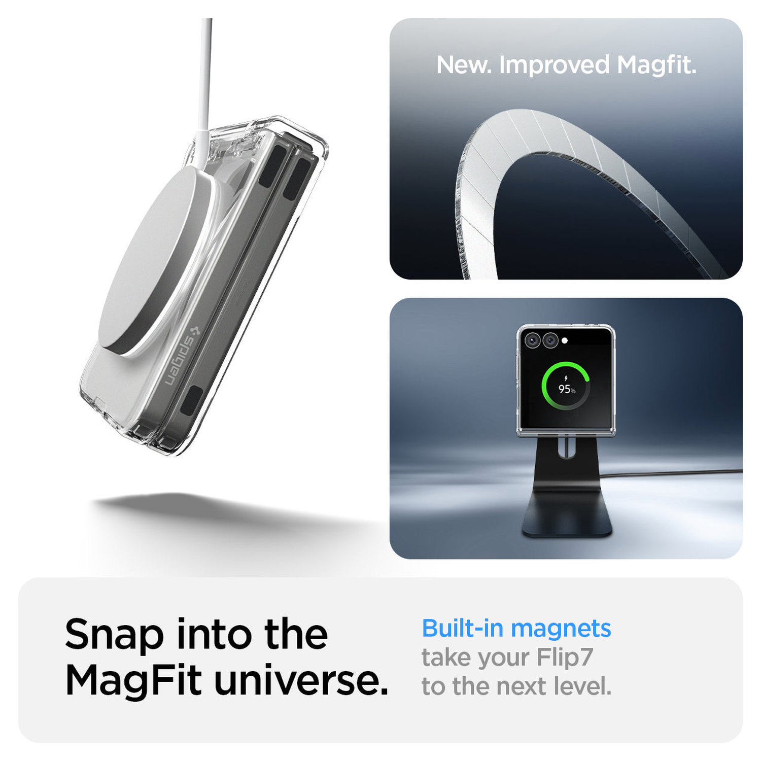 Spigen Ultra Hybrid MagFit Samsung Galaxy Z Flip 7 Hoesje MagSafe Wit afbeelding 7