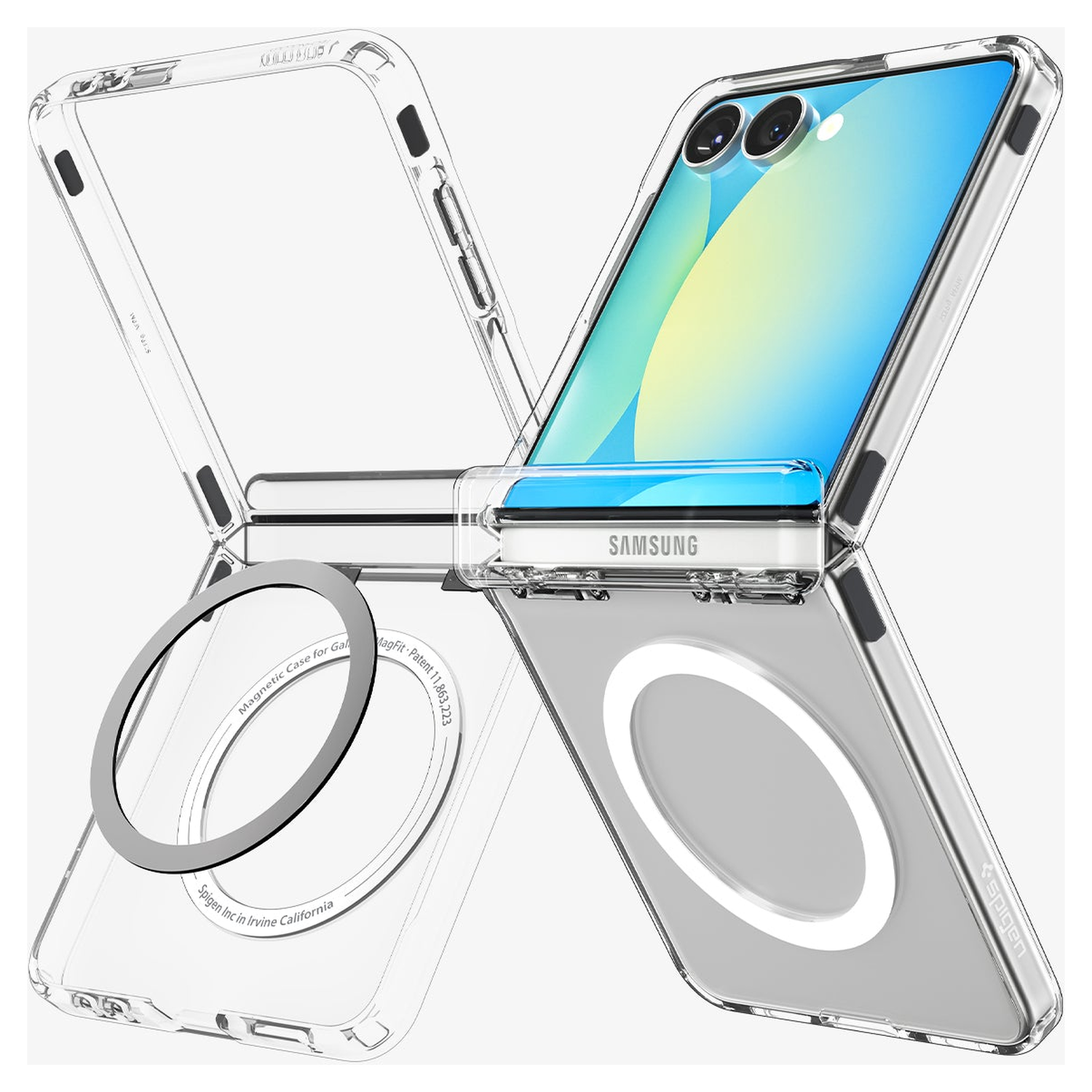 Spigen Ultra Hybrid MagFit Samsung Galaxy Z Flip 7 Hoesje MagSafe Wit afbeelding 9