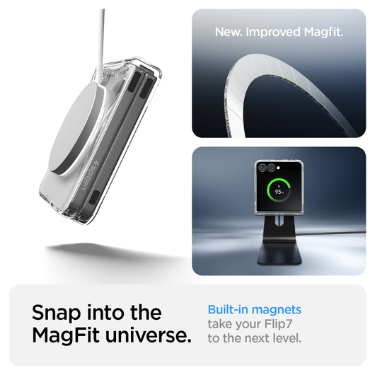 Spigen Ultra Hybrid MagFit Samsung Galaxy Z Flip 7 Hoesje MagSafe Wit afbeelding 7