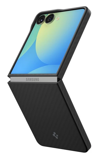Spigen Air Skin Samsung Galaxy Z Flip 7 Hoesje Back Cover Aramide Zwart afbeelding 1