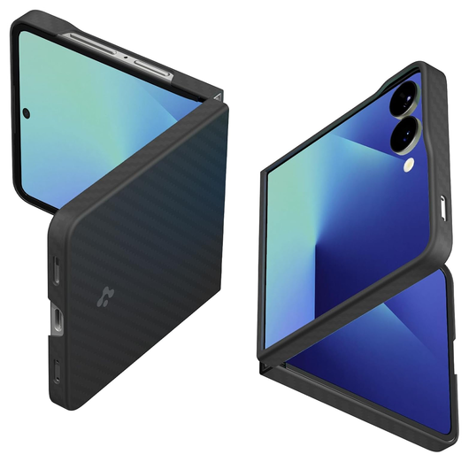Spigen Air Skin Samsung Galaxy Z Flip 7 Hoesje Back Cover Aramide Zwart afbeelding 2