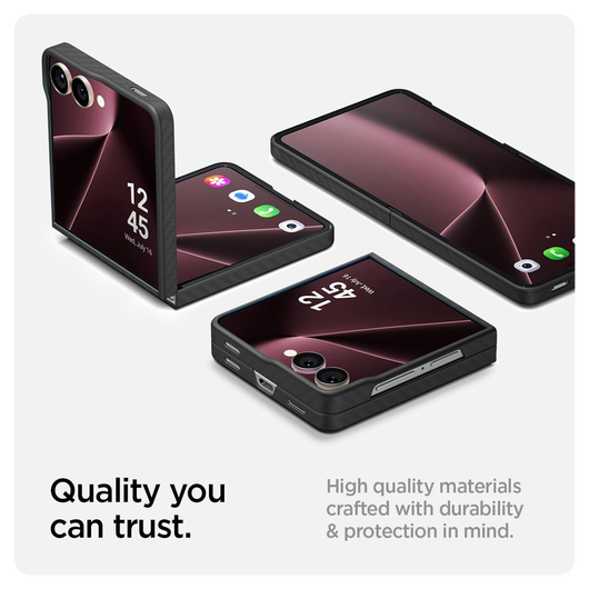 Spigen Air Skin Samsung Galaxy Z Flip 7 Hoesje Back Cover Aramide Zwart afbeelding 9