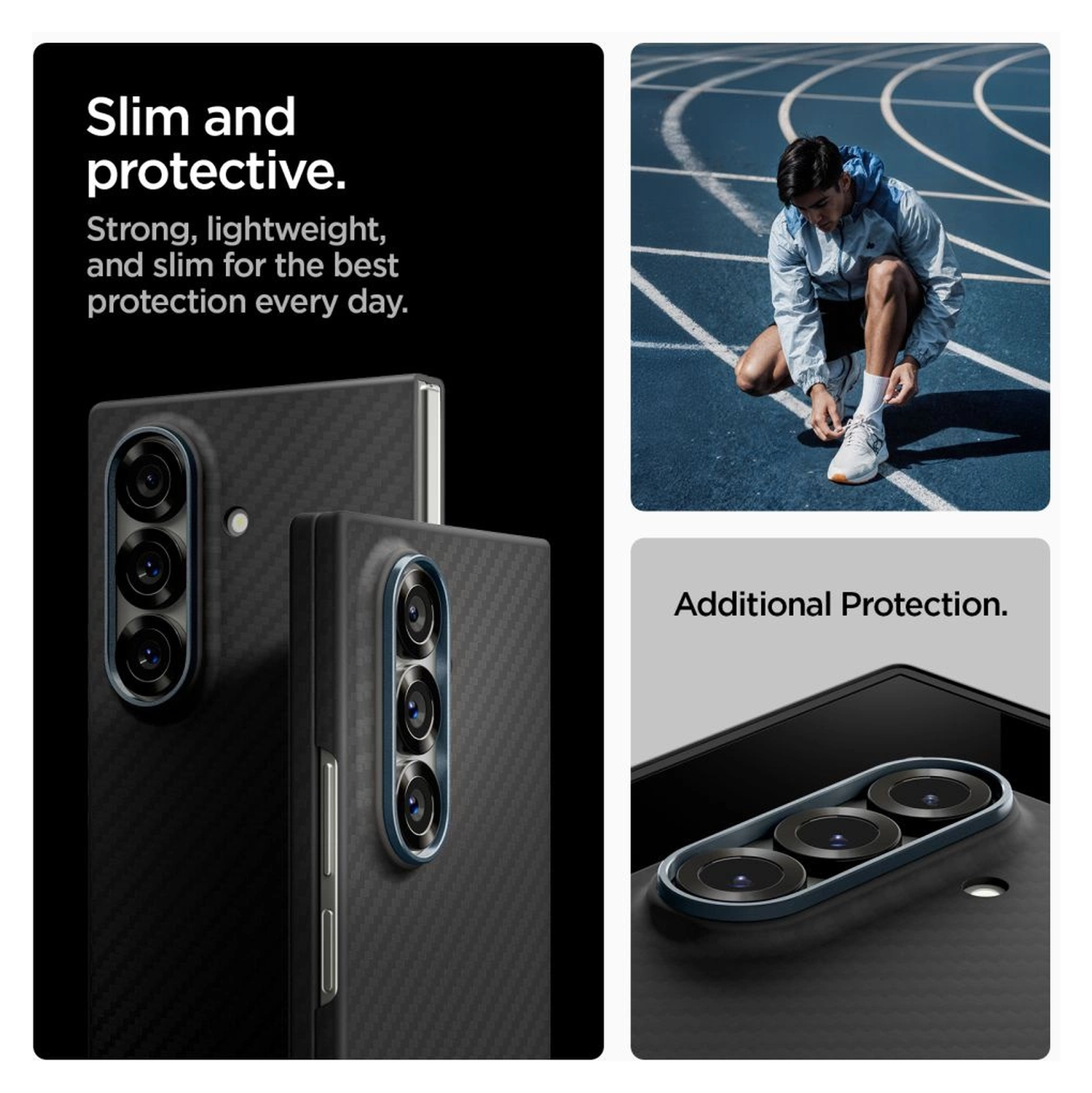 Spigen Air Skin Samsung Galaxy Z Fold 7 Hoesje Back Cover Aramide Zwart afbeelding 5