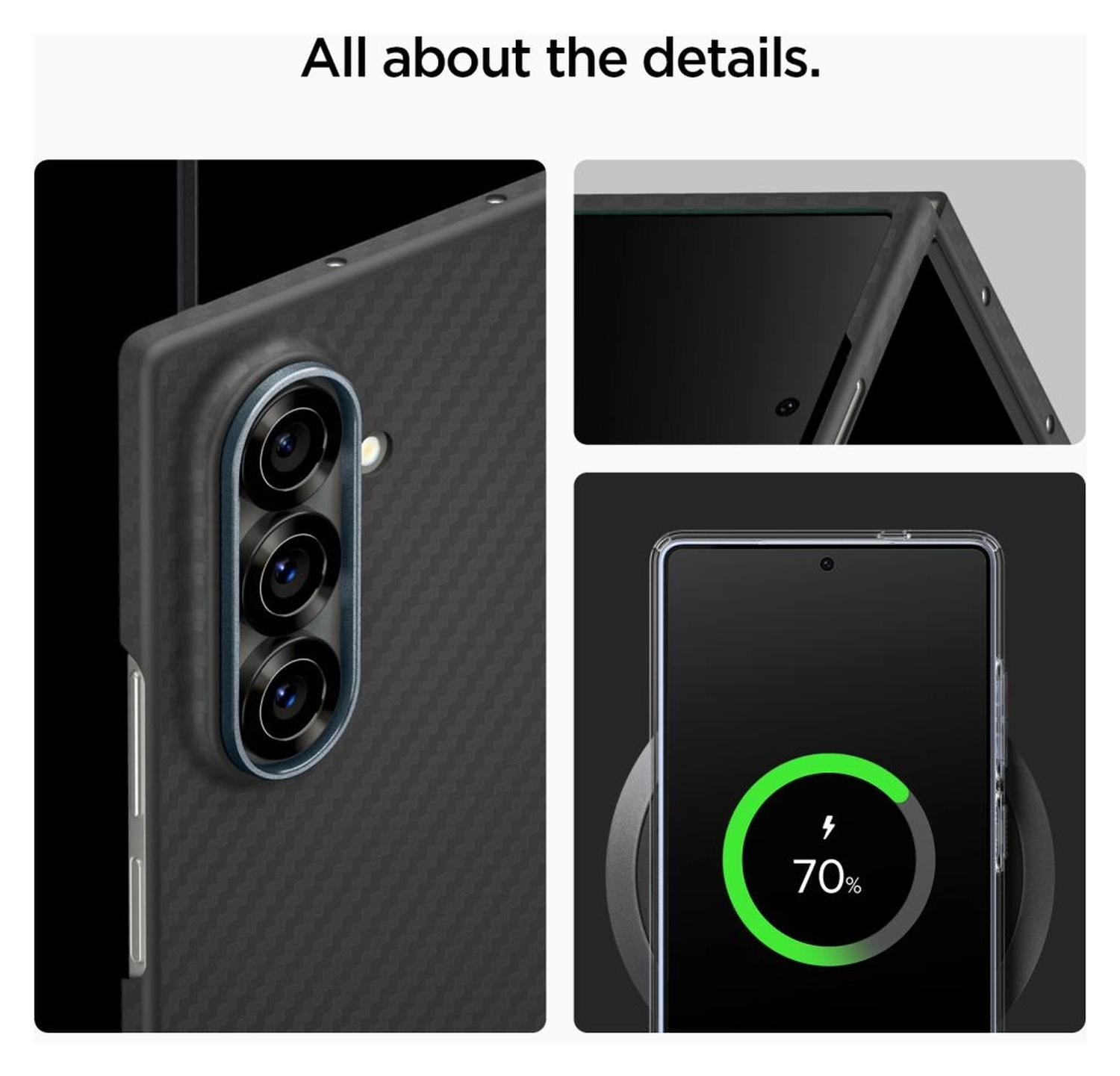 Spigen Air Skin Samsung Galaxy Z Fold 7 Hoesje Back Cover Aramide Zwart afbeelding 7