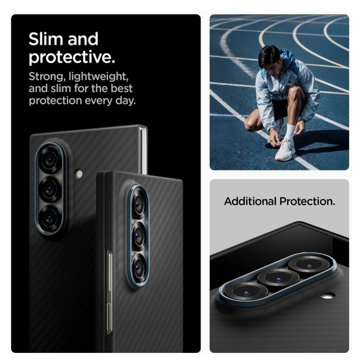 Spigen Air Skin Samsung Galaxy Z Fold 7 Hoesje Back Cover Aramide Zwart afbeelding 5