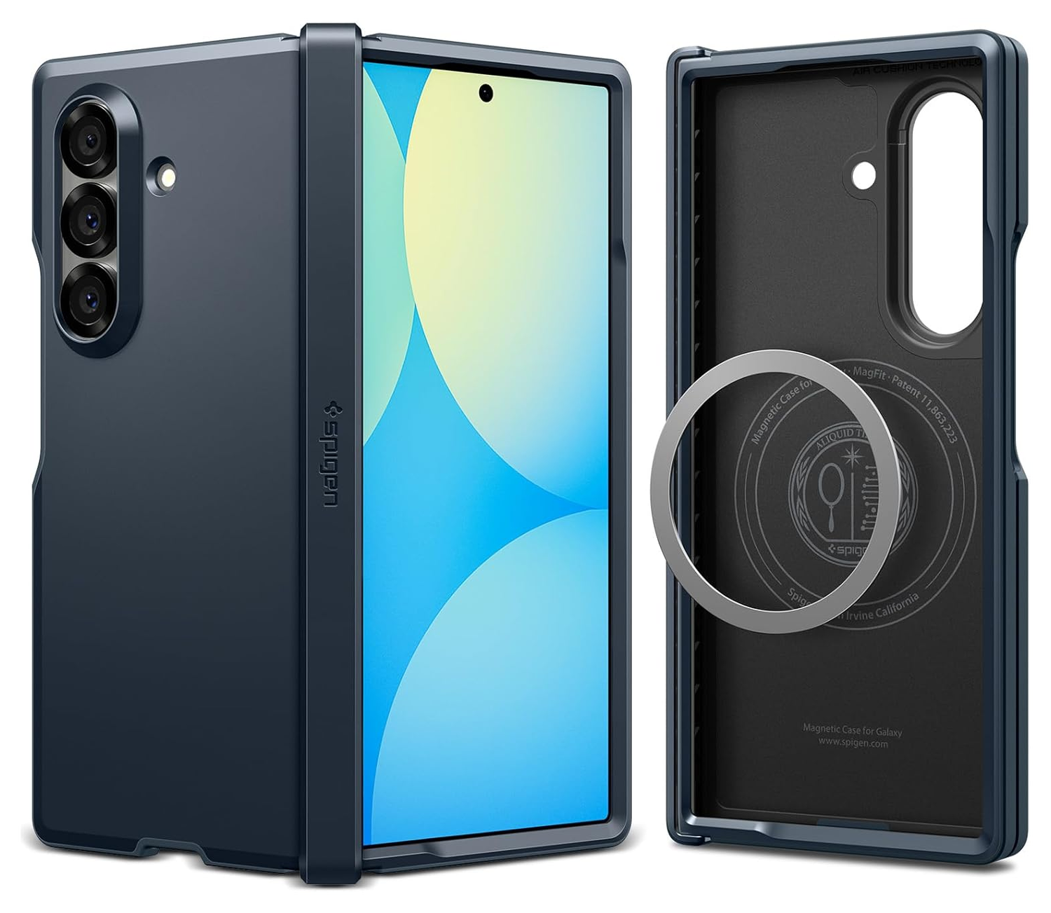 Spigen Tough Armor Samsung Galaxy Z Fold 7 Hoesje MagSafe Back Cover Metal Slate afbeelding 1