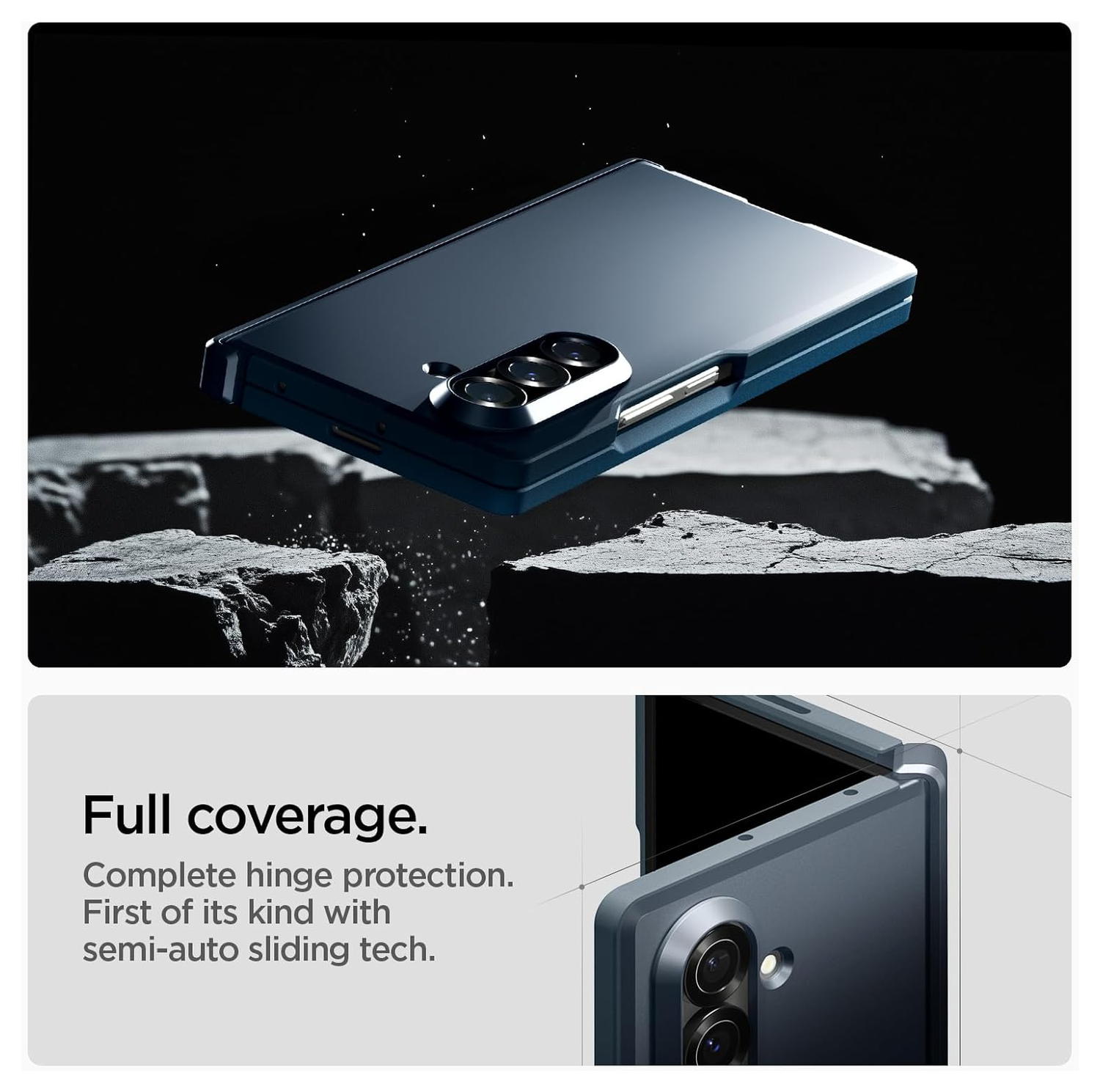 Spigen Tough Armor Samsung Galaxy Z Fold 7 Hoesje MagSafe Back Cover Metal Slate afbeelding 2