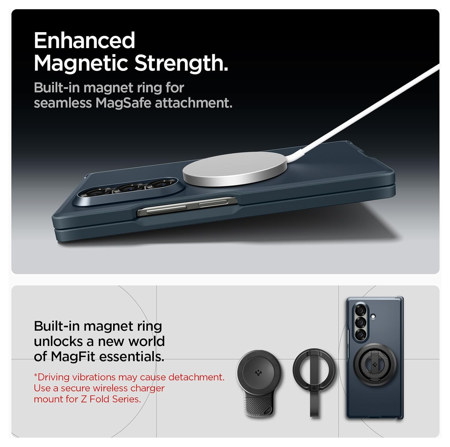 Spigen Tough Armor Samsung Galaxy Z Fold 7 Hoesje MagSafe Back Cover Metal Slate afbeelding 3