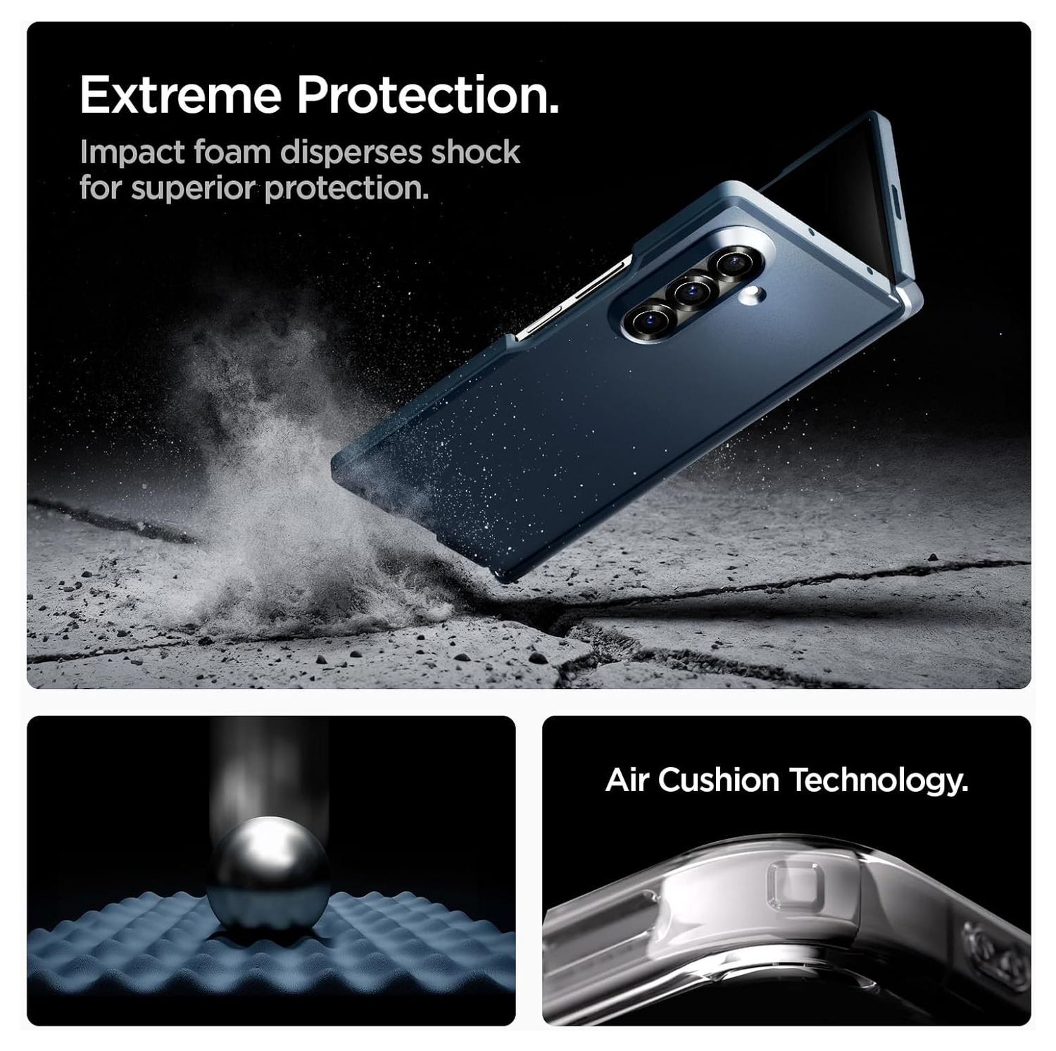 Spigen Tough Armor Samsung Galaxy Z Fold 7 Hoesje MagSafe Back Cover Metal Slate afbeelding 4