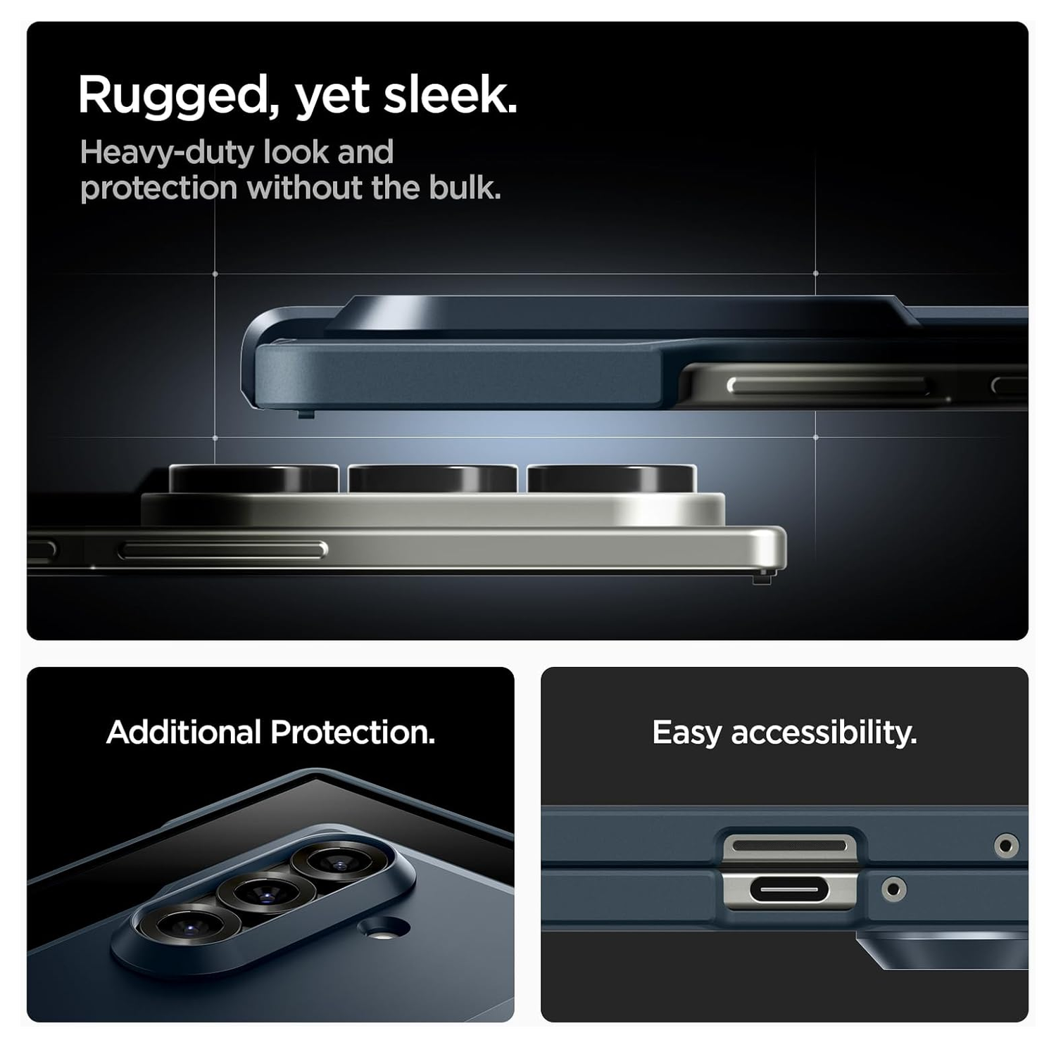 Spigen Tough Armor Samsung Galaxy Z Fold 7 Hoesje MagSafe Back Cover Metal Slate afbeelding 6