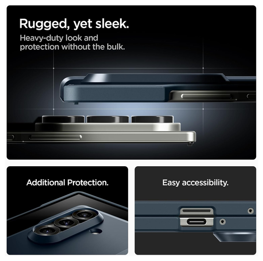 Spigen Tough Armor Samsung Galaxy Z Fold 7 Hoesje MagSafe Back Cover Metal Slate afbeelding 6