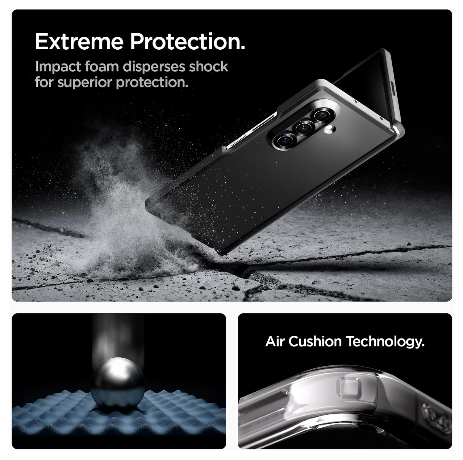 Spigen Tough Armor Samsung Galaxy Z Fold 7 Hoesje MagSafe Back Cover Zwart afbeelding 4