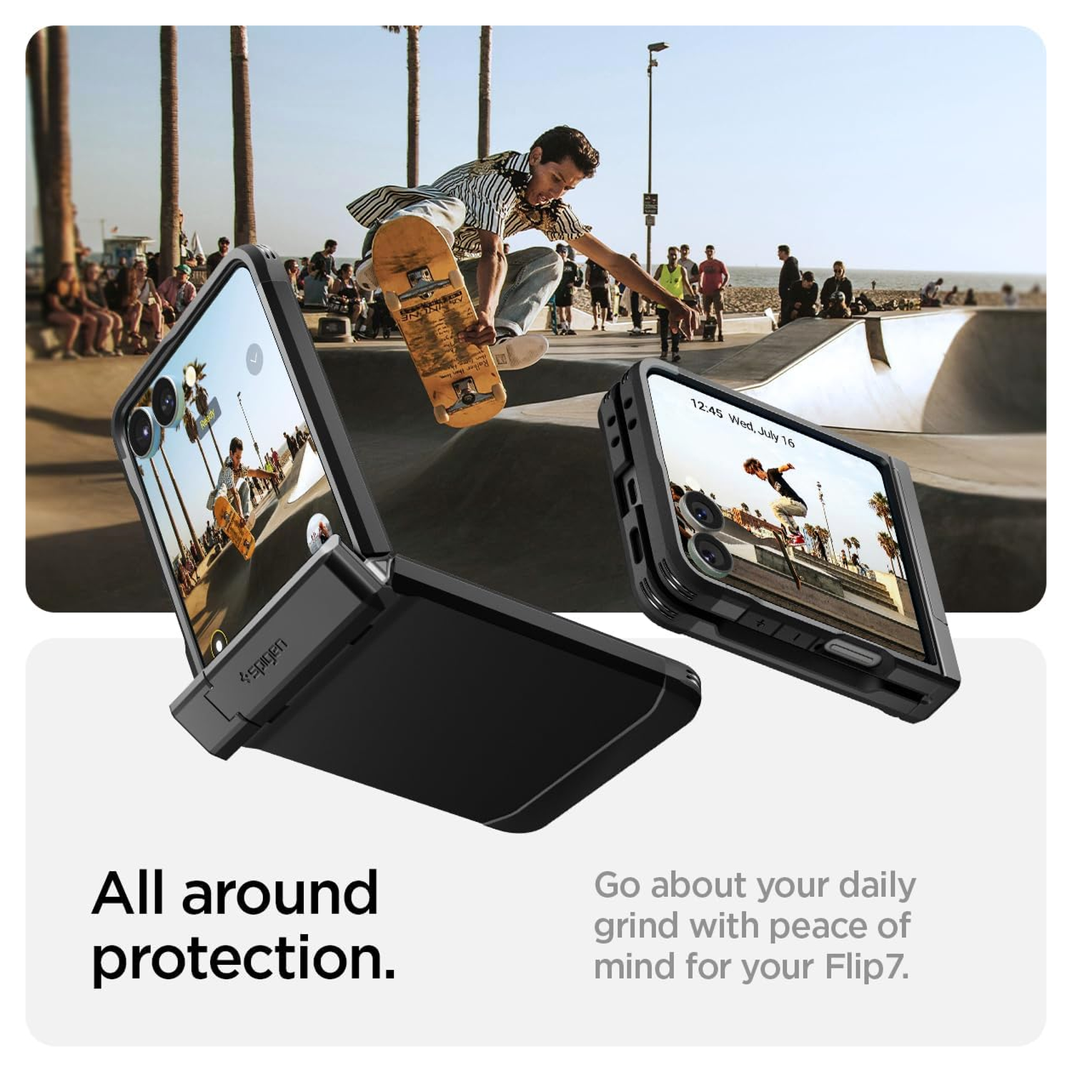 Spigen Tough Armor Samsung Galaxy Z Flip 7 Hoesje MagSafe Back Cover Zwart afbeelding 2