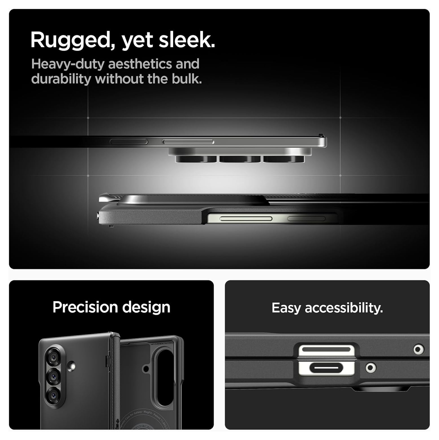 Spigen Slim Armor MagFit Samsung Galaxy Z Fold 7 Hoesje MagSafe Zwart afbeelding 6