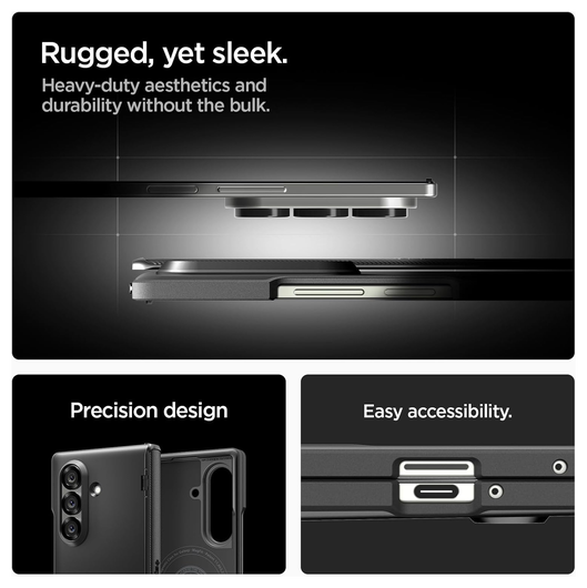 Spigen Slim Armor MagFit Samsung Galaxy Z Fold 7 Hoesje MagSafe Zwart afbeelding 6
