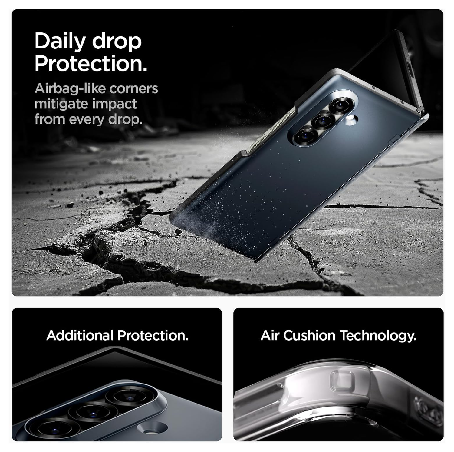 Spigen Slim Armor MagFit Samsung Galaxy Z Fold 7 Hoesje MagSafe Metal Slate afbeelding 3