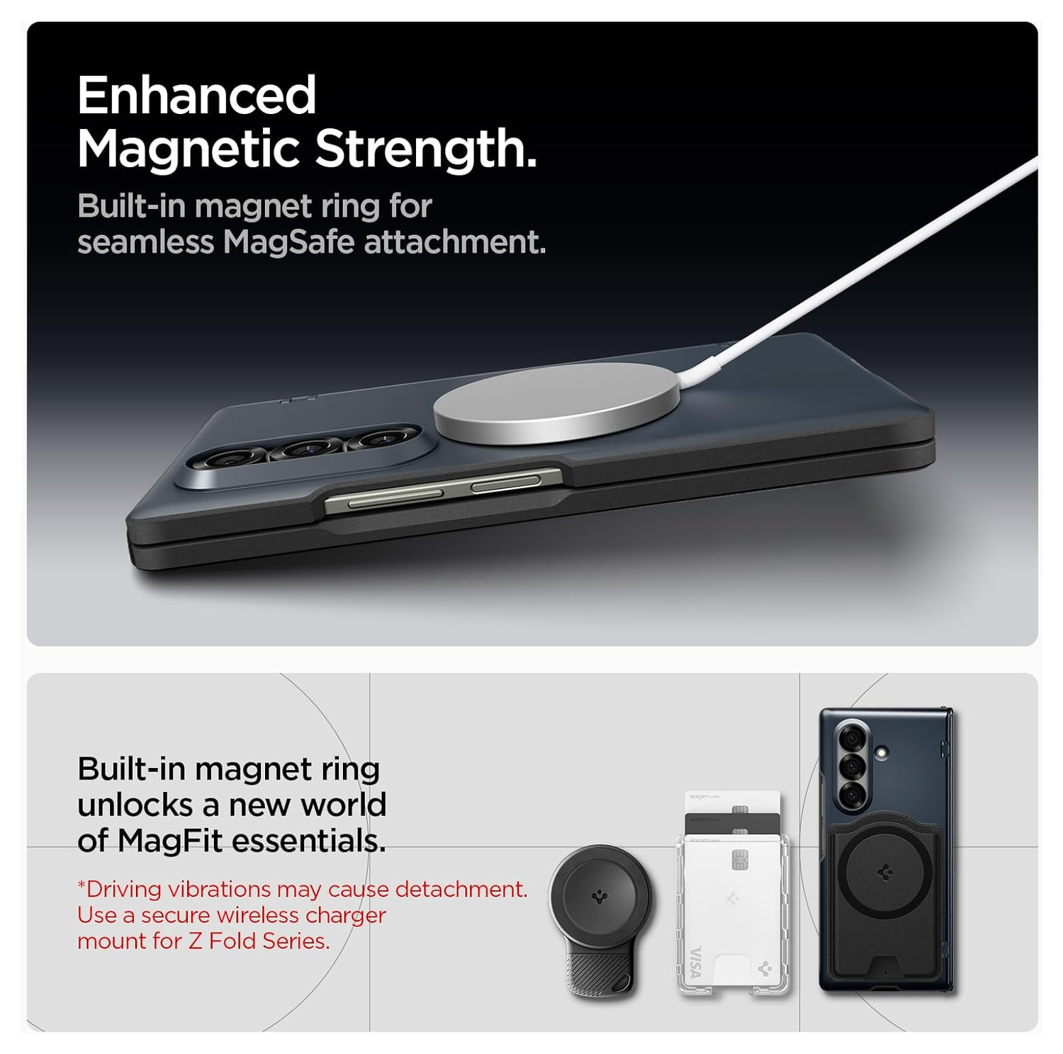 Spigen Slim Armor MagFit Samsung Galaxy Z Fold 7 Hoesje MagSafe Metal Slate afbeelding 4